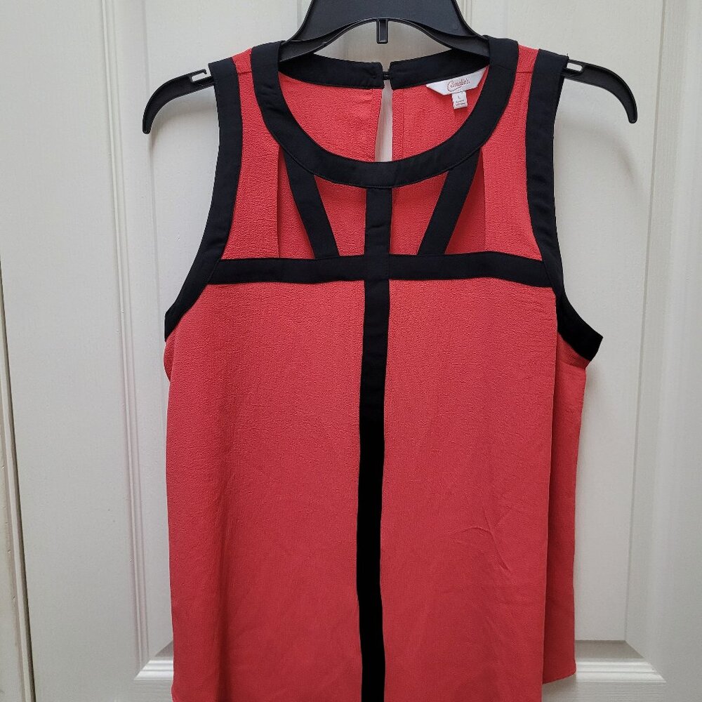 Candie's orange and black decorative top size L